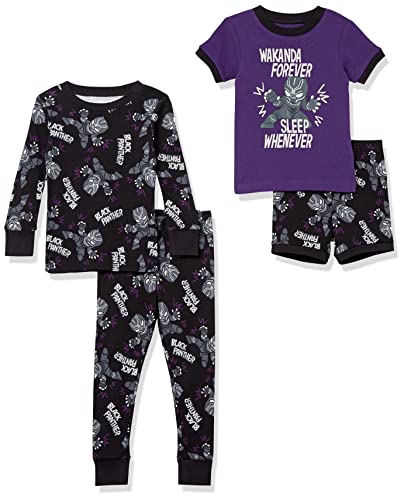 Amazon Essentials Disney | Marvel | Star Wars Jungen Pyjama-Set (Früher Spotted Zebra), Noir/Violet, Univers Marvel, 3 Jahre von Amazon Essentials