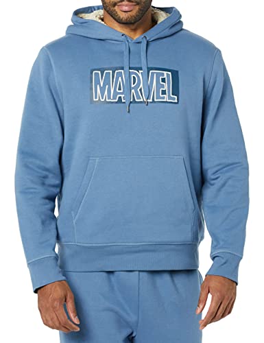 Amazon Essentials Disney | Marvel | Star Wars Herren Kapuzenpulli mit Sherpa-Futter, Marvel Logo, L von Amazon Essentials