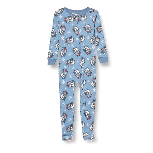 Amazon Essentials Disney | Marvel | Star Wars Unisex Baby Eng anliegende Baumwoll-Schlafanzüge, Nightmare Santa Jack - Footed Sleeper, 12 Monate von Amazon Essentials