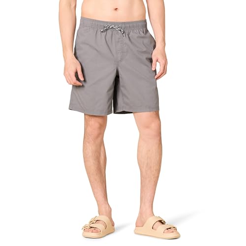 Amazon Essentials Herren Walkshorts Schrittlänge 20 cm lockere Passform mit Kordelzug (in Übergröße erhältlich), Grau, S von Amazon Essentials