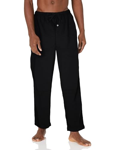 Amazon Essentials Herren Pyjamahose aus Flanell (erhältlich in Big & Tall), Schwarz, XS von Amazon Essentials