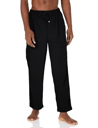 Amazon Essentials Herren Atmungsaktive Flanell-Pyjamahose (Erhältlich In Groß Und Schwer), Schwarz, XXL von Amazon Essentials