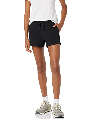 Amazon Essentials Damen Fleeceshorts, Schwarz, XXL von Amazon Essentials