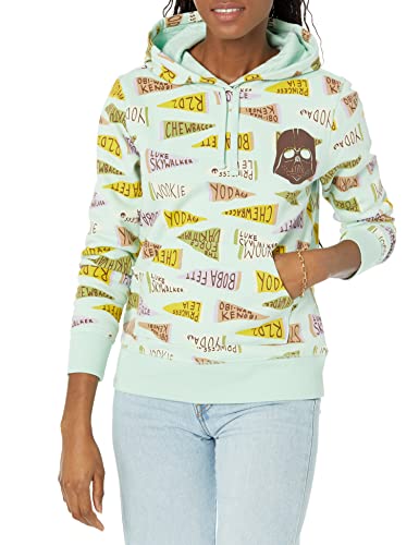 Amazon Essentials Disney | Marvel | Star Wars | Princess Damen Fleece-Kapuzenpulli (in Übergröße erhältlich), Star Wars Pennant, XXL von Amazon Essentials