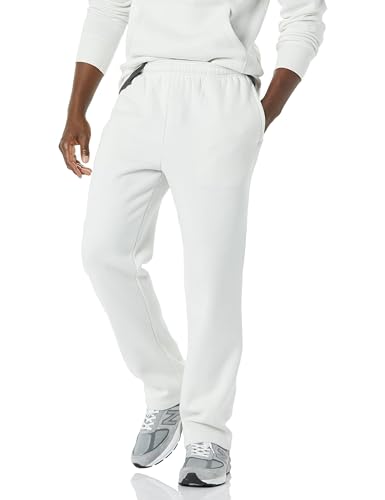 Amazon Essentials Herren Fleece-Jogginghose mit offenem Saum (erhältlich in Übergrößen), Weiß, L von Amazon Essentials