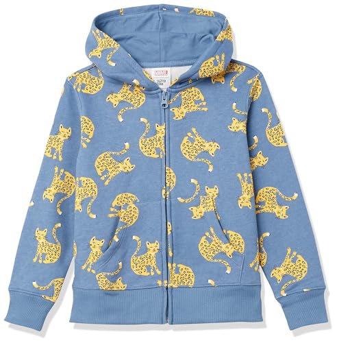 Amazon Essentials Mädchen Fleece-Kapuzenpullover mit Reißverschluss, Blau Katze, 10 Jahre von Amazon Essentials