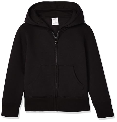 Amazon Essentials Mädchen Fleece-Kapuzenpullover mit Reißverschluss, Schwarz, 4 Jahre von Amazon Essentials