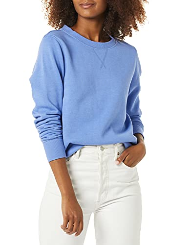 Amazon Essentials Damen Sweatshirt Aus French Terry Fleece Mit Rundhalsausschnitt (In Übergröße Erhältlich), Blau, XL von Amazon Essentials