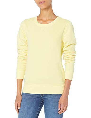 Amazon Essentials Damen Sweatshirt aus French-Terry-Fleece mit Rundhalsausschnitt (Erhältlich in Übergröße), Hellgelb, M von Amazon Essentials