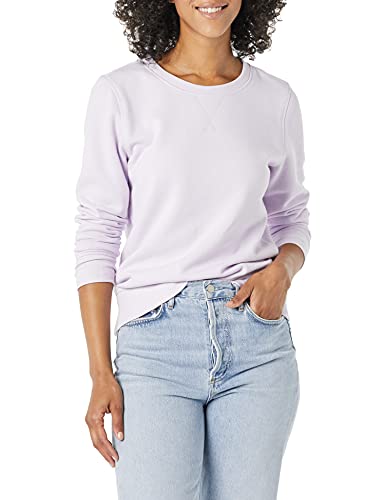 Amazon Essentials Damen Sweatshirt Aus French Terry Fleece Mit Rundhalsausschnitt (In Übergröße Erhältlich), Lila, L von Amazon Essentials