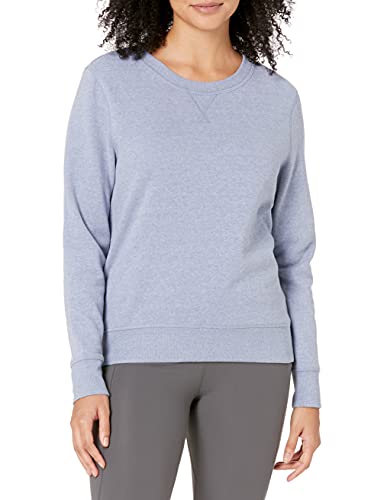 Amazon Essentials Damen Sweatshirt aus French-Terry-Fleece mit Rundhalsausschnitt (Erhältlich in Übergröße), Indigoblau Meliert, S von Amazon Essentials