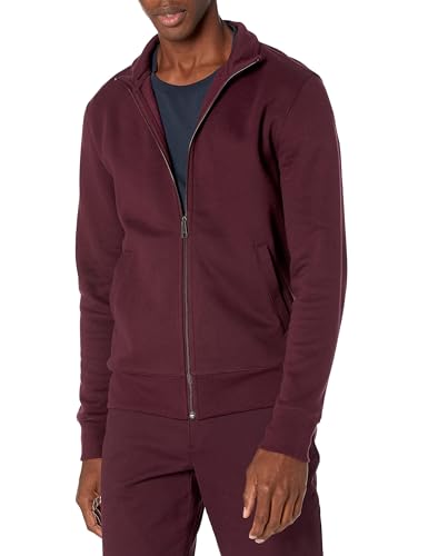 Amazon Essentials Herren Fleece-Jacke mit durchgehendem Reißverschluss, Burgunderrot, XS von Amazon Essentials