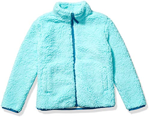 Amazon Essentials Mädchen Sherpa-Fleecejacke mit durchgehendem Reißverschluss, Aquablau, 4 Jahre von Amazon Essentials