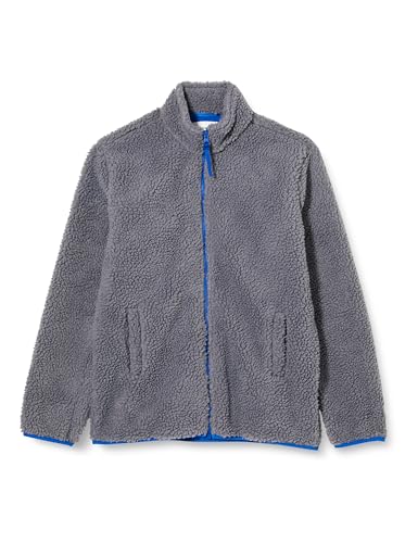 Amazon Essentials Jungen Sherpa-Jacke mit Polar-Fleece-Futter und durchgehendem Reißverschluss, Kohlegrau, 6-7 Jahre von Amazon Essentials