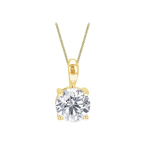 Amazon Essentials Halskette mit Anhänger aus Gelbgold mit 1 Karat Laborgezüchteter Diamant (ehemals Amazon Collection) von Amazon Essentials