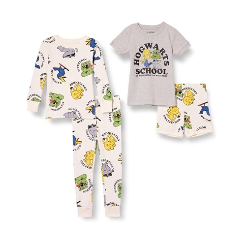 Amazon Essentials Harry Potter Unisex Kinder Eng anliegende Baumwoll-Schlafanzüge, Harry Potter Hogwarts – Kinder, 3 Jahre von Amazon Essentials