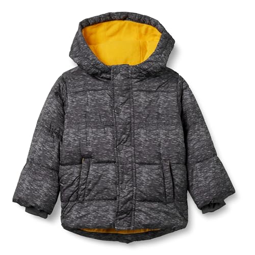 Amazon Essentials Jungen Schwere Pufferjacke mit Kapuze, Dunkelgrau Meliert, 3 Jahre von Amazon Essentials