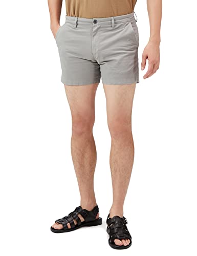 Amazon Essentials Herren 13 cm Flatfront-Chinoshorts mit hohem comfort in schmaler Passform (zuvor Goodthreads), Hellgrau, 40W von Amazon Essentials
