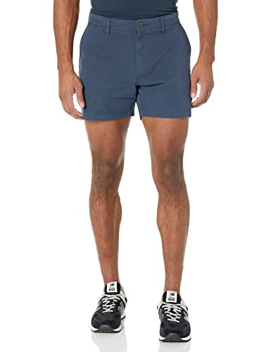 Amazon Essentials Herren 13 cm Flatfront-Chinoshorts mit hohem comfort in schmaler Passform (zuvor Goodthreads), Marineblau, 28W von Amazon Essentials