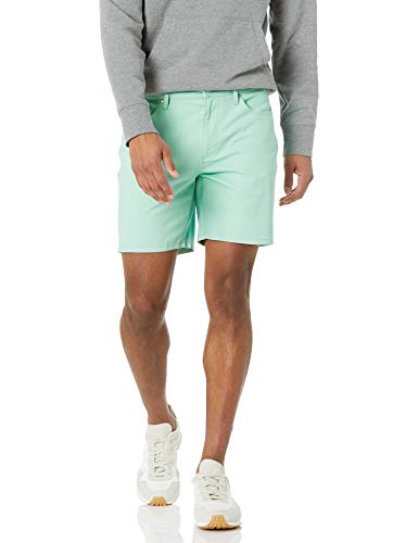 Amazon Essentials Herren Elastische 5-Taschen-Shorts in schmaler Passform mit 18 cm Schrittlänge, Minzgrün, 40W von Amazon Essentials