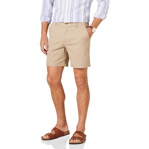 Amazon Essentials Herren 18 cm Lange Stretch-Chinohose mit schmaler Passform, Bräunen, 36W von Amazon Essentials