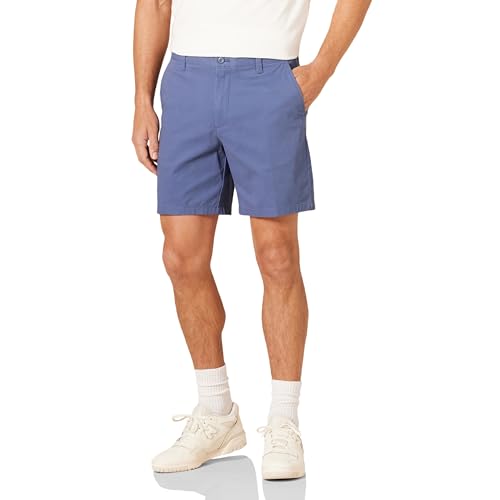 Amazon Essentials Herren 18 cm Lange Stretch-Chinohose mit schmaler Passform, Dunkelblau, 38W von Amazon Essentials