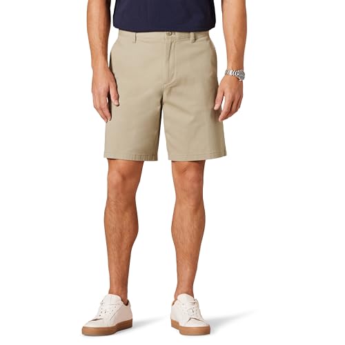 Amazon Essentials Herren 23 cm Lange Chinohose aus Komfort-Stretch mit klassischer Passform, Bräunen, 34W von Amazon Essentials