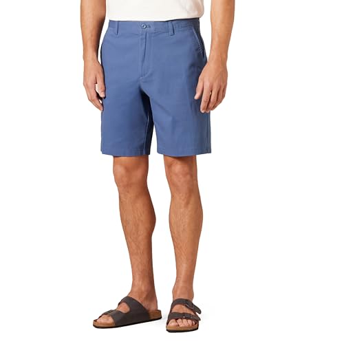 Amazon Essentials Herren 23 cm Lange Chinohose aus Komfort-Stretch mit klassischer Passform, Dunkelblau, 33W von Amazon Essentials