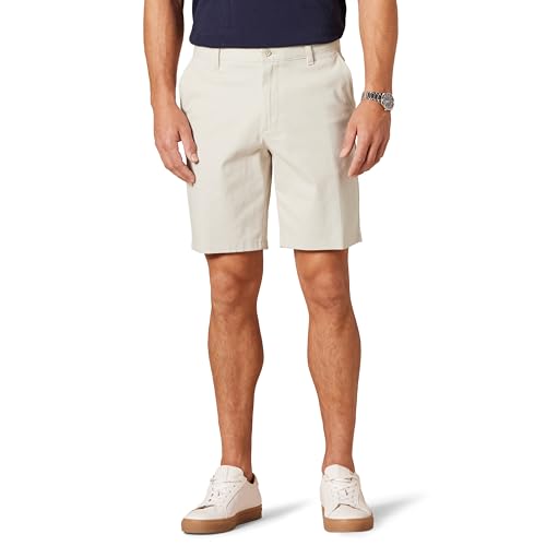 Amazon Essentials Herren 23 cm Lange Stretch-Chinohose mit schmaler Passform, Stone, 33W von Amazon Essentials