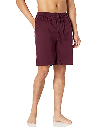Amazon Essentials Herren 23 cm Schlafanzug-Shorts aus Strick (erhältlich in Big & Tall), Burgunderrot, M von Amazon Essentials