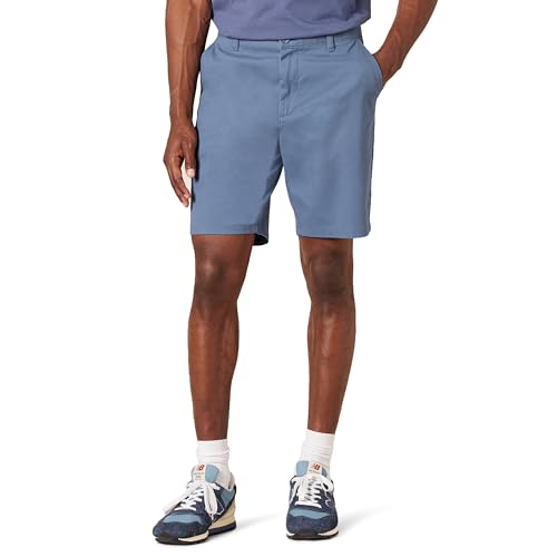 Amazon Essentials Herren 23 cm Lange Stretch-Chinohose mit schmaler Passform, Dunkelblau, 29W von Amazon Essentials