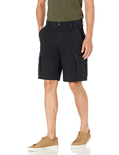 Amazon Essentials Herren 25,5 cm leichte Ripstop Stretch Cargo-Shorts, Schwarz, 42W von Amazon Essentials