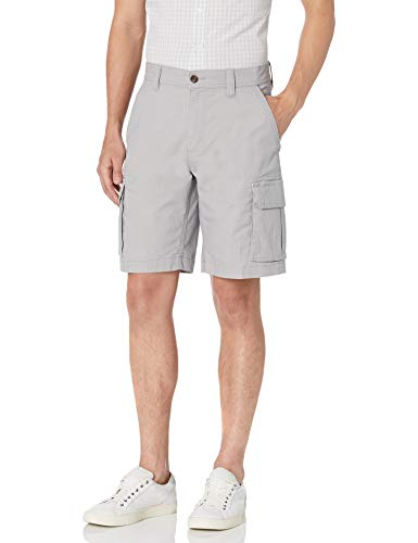 Amazon Essentials Herren 25,5 cm leichte Ripstop Stretch Cargo-Shorts, Silber, 36W von Amazon Essentials