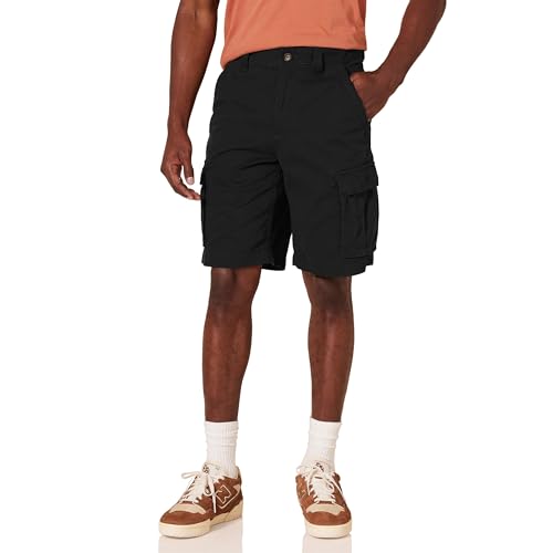 Amazon Essentials Herren 25cm Cargo-Shorts in klassischer Passform (erhältlich in Big & Tall), Schwarz, 56W von Amazon Essentials
