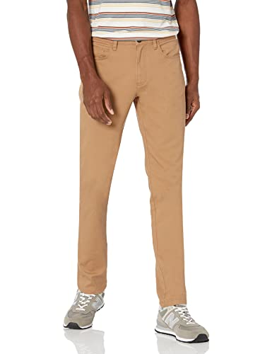 Amazon Essentials Herren 5-Pocket-Chinohose, Komfortabler Stretch, Gerade Geschnitten (Früher Goodthreads), Helles Khakibraun, 30W / 36L von Amazon Essentials