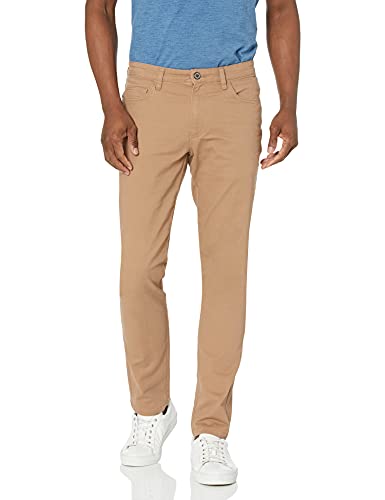 Amazon Essentials Herren 5-Pocket-Chinohose, Komfortabler Stretch, Skinny-Passform (Früher Goodthreads), Helles Khakibraun, 33W / 36L von Amazon Essentials