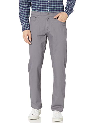 Amazon Essentials Herren 5-Pocket-Stretch-Twillhose, Bequeme Passform, Kohlegrau, 29W / 30L von Amazon Essentials