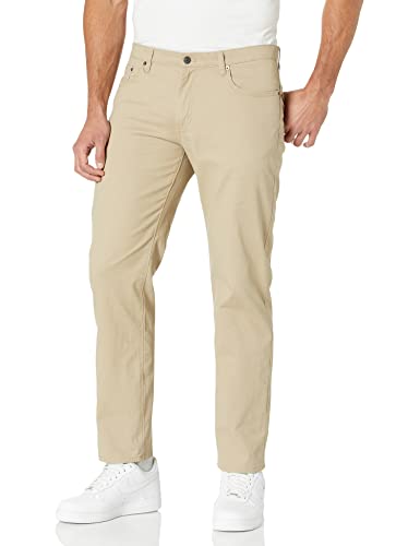 Amazon Essentials Herren 5-Pocket-Stretch-Twillhose, Gerade Geschnitten, Khakibraun, 28W / 32L von Amazon Essentials