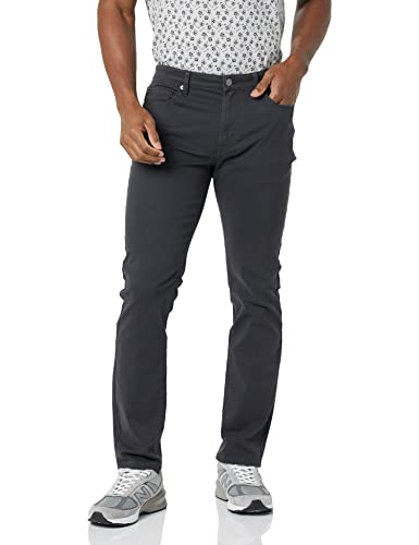 Amazon Essentials Herren 5-Pocket-Stretch-Twillhose, Schlanke Passform, Dunkelgrau, 40W / 28L von Amazon Essentials