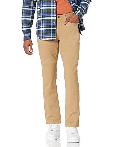 Amazon Essentials Herren 5-Pocket-Stretch-Twillhose, Schlanke Passform, Dunkles Khakibraun, 40W / 30L von Amazon Essentials