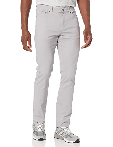 Amazon Essentials Herren 5-Pocket-Stretch-Twillhose, Schlanke Passform, Hellgrau, 35W / 29L von Amazon Essentials