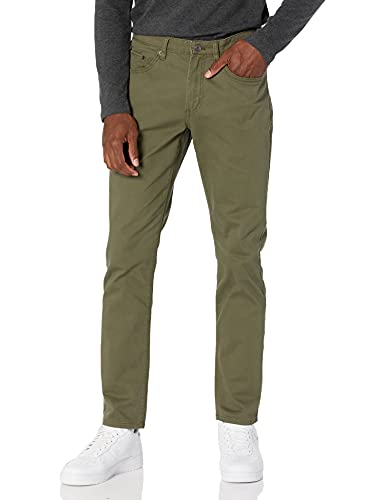Amazon Essentials Herren 5-Pocket-Stretch-Twillhose, Schlanke Passform, Olivgrün, 36W / 33L von Amazon Essentials