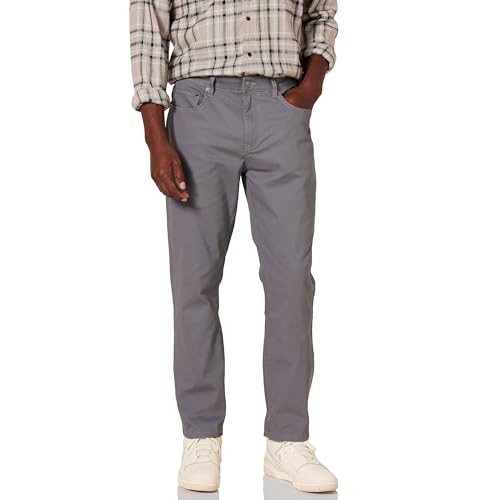 Amazon Essentials Herren 5-Pocket-Stretch-Twillhose, Sportlich Geschnitten (erhältlich in Big & Tall), Kohlegrau, 36W / 32L von Amazon Essentials