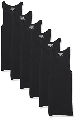 Amazon Essentials Herren Leichte Tankunterhemden, 6er-Pack, Schwarz, XXL von Amazon Essentials