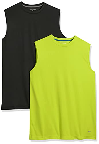 Amazon Essentials Herren Active Performance Muskel-Tanktop aus Tech-Stretch, 2er-Pack, Lindgrün/Schwarz, L Amazon Essentials Herren Active Performance Muskel-Tanktop aus Tech-Stretch, 2er-Pack, Lindgrün/Schwarz, L von Amazon Essentials