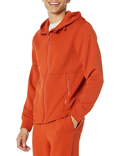 Amazon Essentials Herren Active Sweat Kapuzensweatshirt mit durchgehendem Reißverschluss (erhältlich in Big & Tall), Rostiges Orange, 3XL Große Größen von Amazon Essentials