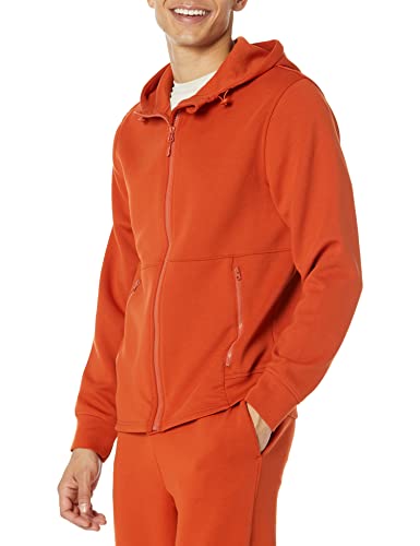 Amazon Essentials Herren Active Sweat Kapuzensweatshirt mit durchgehendem Reißverschluss (erhältlich in Big & Tall), Rostiges Orange, XXL von Amazon Essentials