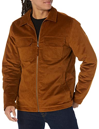 Amazon Essentials Herren Arbeitsjacke aus Cordstoff (erhältlich in Big & Tall), Dunkles Kastanienbraun, 4XL Große Größen Tall von Amazon Essentials