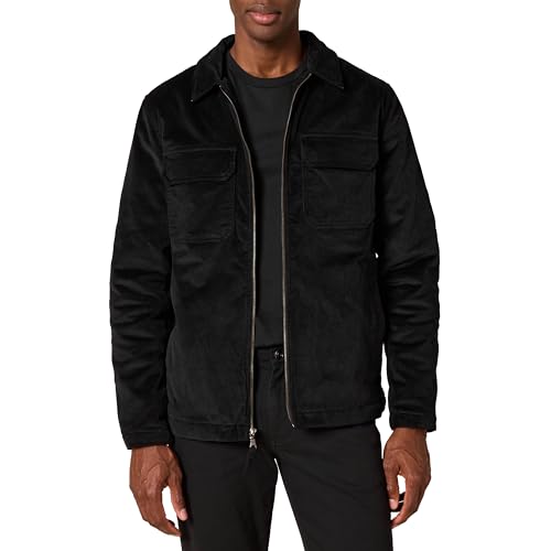 Amazon Essentials Herren Arbeitsjacke aus Cordstoff (erhältlich in Big & Tall), Schwarz, L von Amazon Essentials