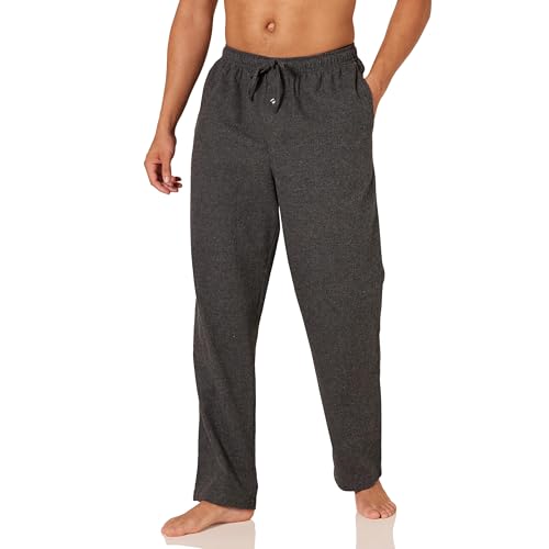 Amazon Essentials Herren Atmungsaktive Flanell-Pyjamahose (Erhältlich In Groß Und Schwer), Dunkelgrau Meliert, M von Amazon Essentials